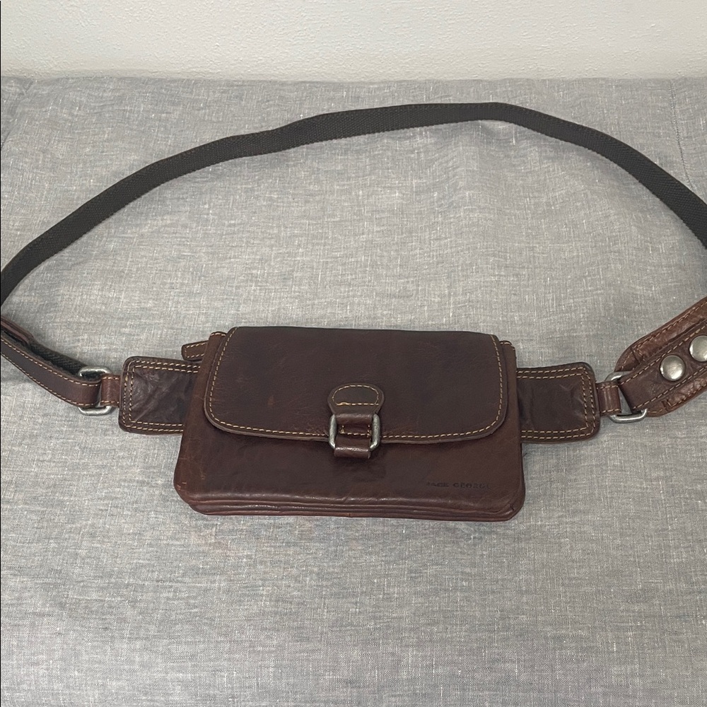 Elegant Dark Brown Leather Belt Bag